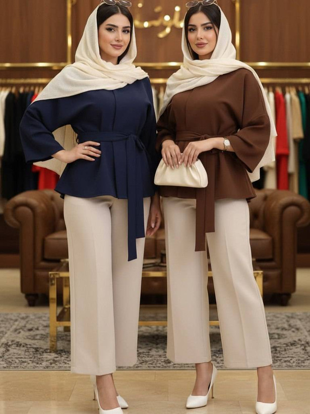 ست مانتو شلوار زنانه لاکرو ek 💕 جنس سوپر مازراتی درجه 1 ✅ با بهترین کیفیت مستقیما از تولیدی(فروش تک و عمده آرومافشن)