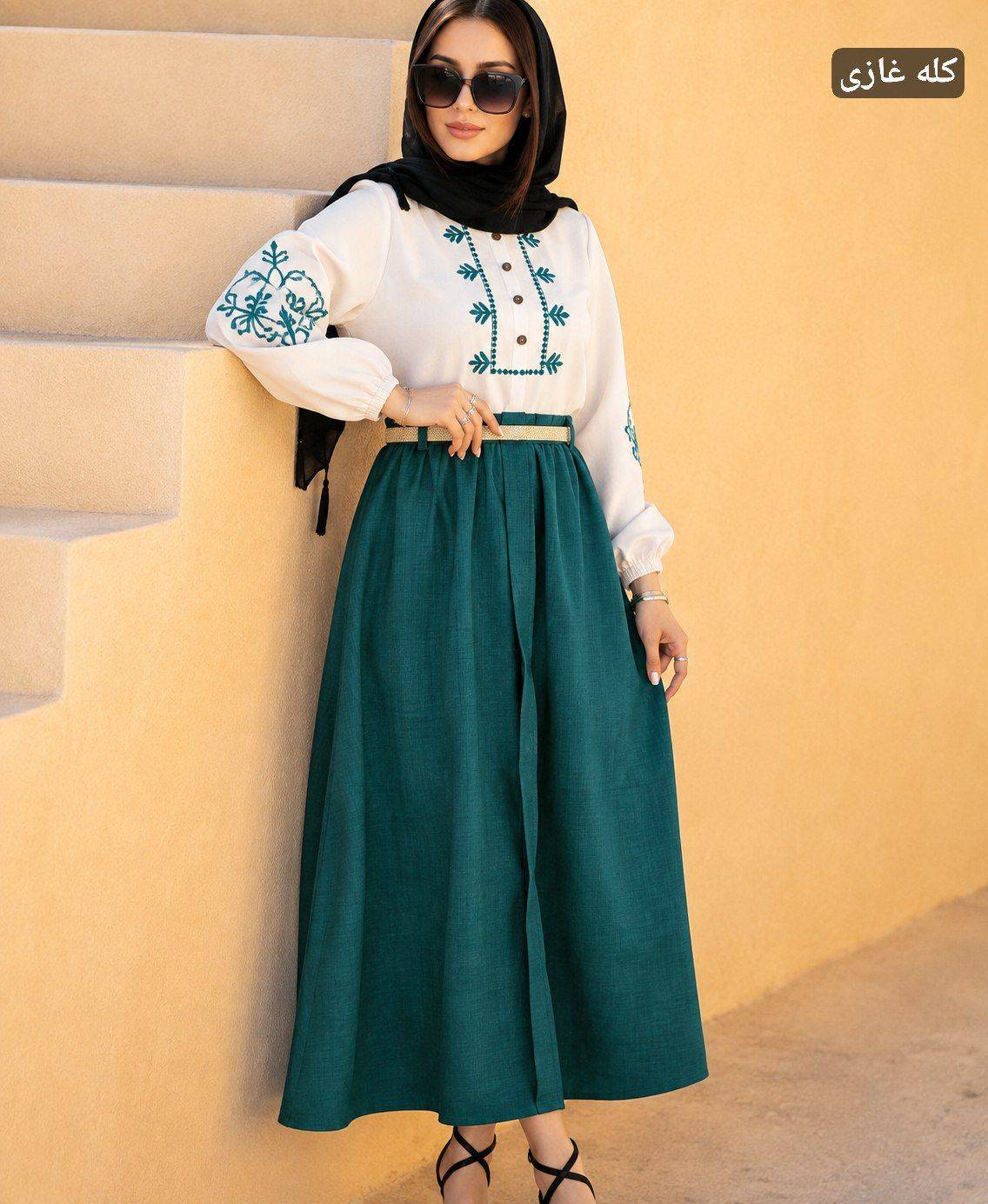 ست شومیز دامن زنانه مدل المیرا shb✅️جنس شومیز : کتان کنفی اعلا /دامن: ابر و بادی درجه ۱✅️ با بهترین کیفیت مستقیماازتولیدی (فروش تک وعمده آرومافشن)