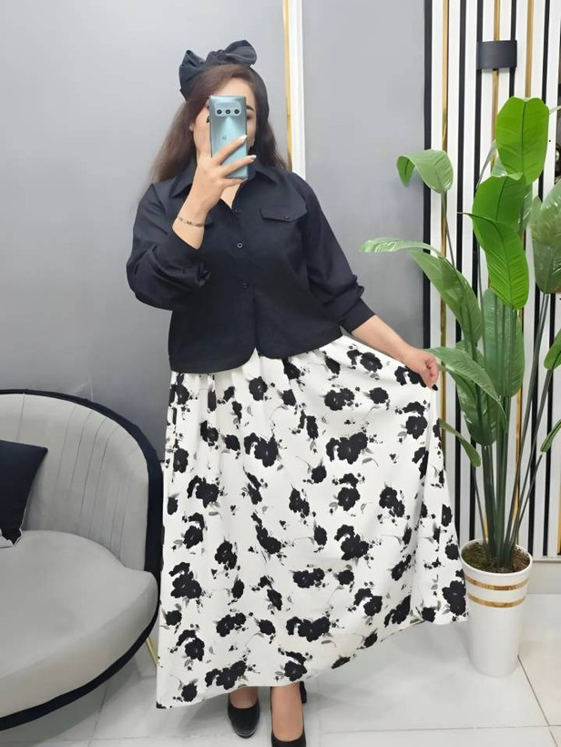 ست کت سارافون زنانه مدل دیبا ek 🌱جنس سارافون بوگاتی درجه ۱ 🌺جنس کت صوفیا اعلا ✅ با بهترین کیفیت مستقیما از تولیدی(فروش تک و عمده آرومافشن)