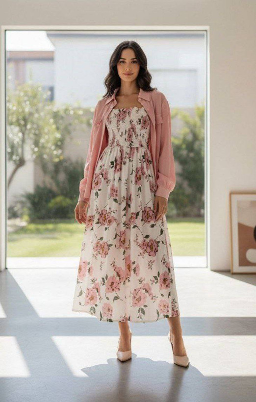 ست کت سارافون زنانه مدل دیبا ek 🌱جنس سارافون بوگاتی درجه ۱ 🌺جنس کت صوفیا اعلا ✅ با بهترین کیفیت مستقیما از تولیدی(فروش تک و عمده آرومافشن)