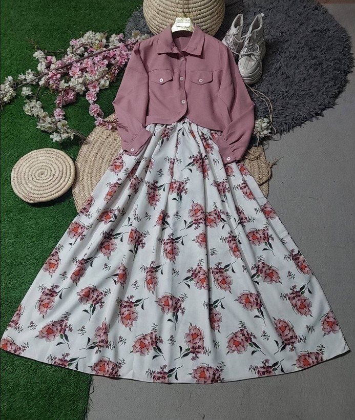 ست کت سارافون زنانه مدل دیبا ek 🌱جنس سارافون بوگاتی درجه ۱ 🌺جنس کت صوفیا اعلا ✅ با بهترین کیفیت مستقیما از تولیدی(فروش تک و عمده آرومافشن)