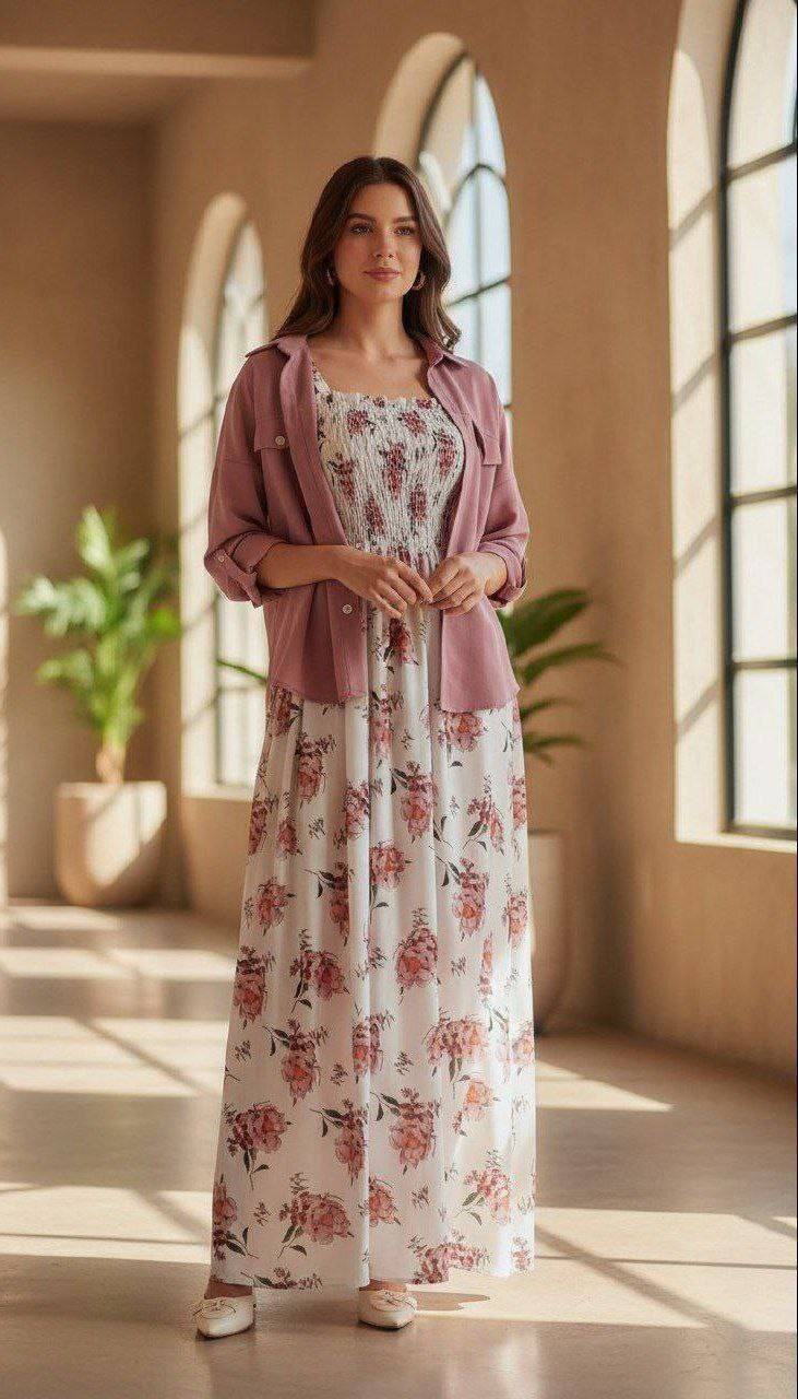 ست کت سارافون زنانه مدل دیبا ek 🌱جنس سارافون بوگاتی درجه ۱ 🌺جنس کت صوفیا اعلا ✅ با بهترین کیفیت مستقیما از تولیدی(فروش تک و عمده آرومافشن)