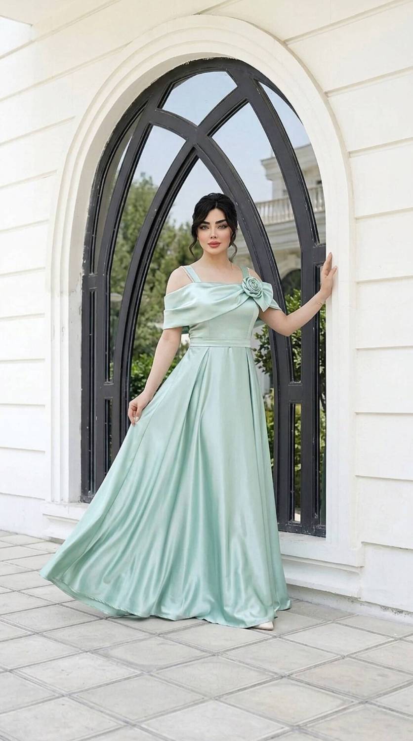 لباس مجلسی شیک زنانه مدل دنیز atlas ✅️ جنس ساتن  ال ایکس درجه ۱ ✅بسیار باکیفیت  💎  مناسب مجالس و مهمانی های خاص مستقیما از تولیدی( فروش تک و عمده آرومافشن )