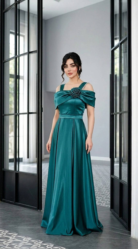 لباس مجلسی شیک زنانه مدل دنیز atlas ✅️ جنس ساتن ال ایکس درجه ۱ ✅بسیار باکیفیت 💎 مناسب مجالس و مهمانی های خاص مستقیما از تولیدی( فروش تک و عمده آرومافشن )
