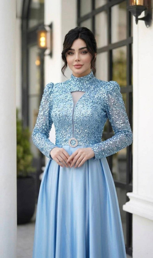 لباس مجلسی شیک زنانه مدل سیندرلا atlas 🌟جنس ساتن ال ایکس و شاین درجه ۱ ✅بسیار باکیفیت 💎 مناسب مجالس و مهمانی های خاص مستقیما از تولیدی( فروش تک و عمده آرومافشن )