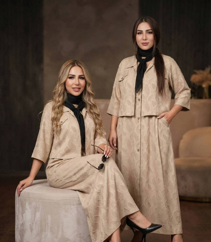 ست کت سارافون زنانه مدل عروسکی طرح دار جدید ek 🌱جنس کسمه برند ودرجه ۱ ✅ با بهترین کیفیت مستقیما از تولیدی(فروش تک و عمده آرومافشن)