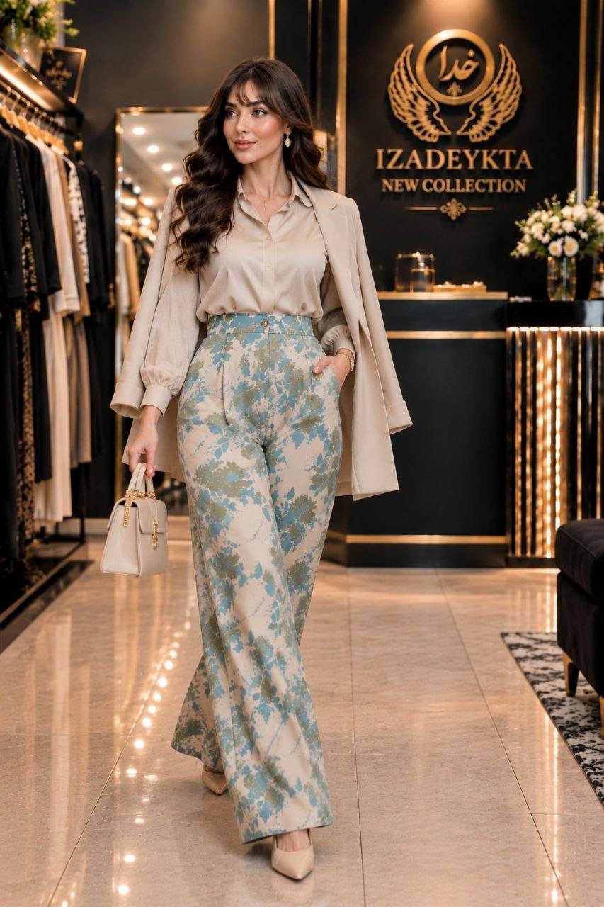 شلوار زنانه طرح دار مدل پاییزه ek✅️جنس لنین نچرال درجه 1 ✅️با بهترین کیفیت مستقیما از تولیدی (فروش تک و عمده آرومافشن)