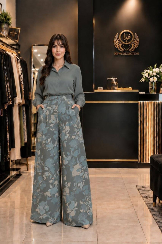 شلوار زنانه طرح دار مدل پاییزه ek✅️جنس لنین نچرال درجه 1 ✅️با بهترین کیفیت مستقیما از تولیدی (فروش تک و عمده آرومافشن)