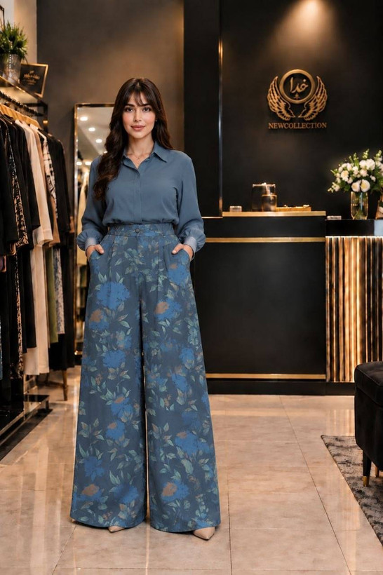 شلوار زنانه طرح دار مدل پاییزه ek✅️جنس لنین نچرال درجه 1 ✅️با بهترین کیفیت مستقیما از تولیدی (فروش تک و عمده آرومافشن)