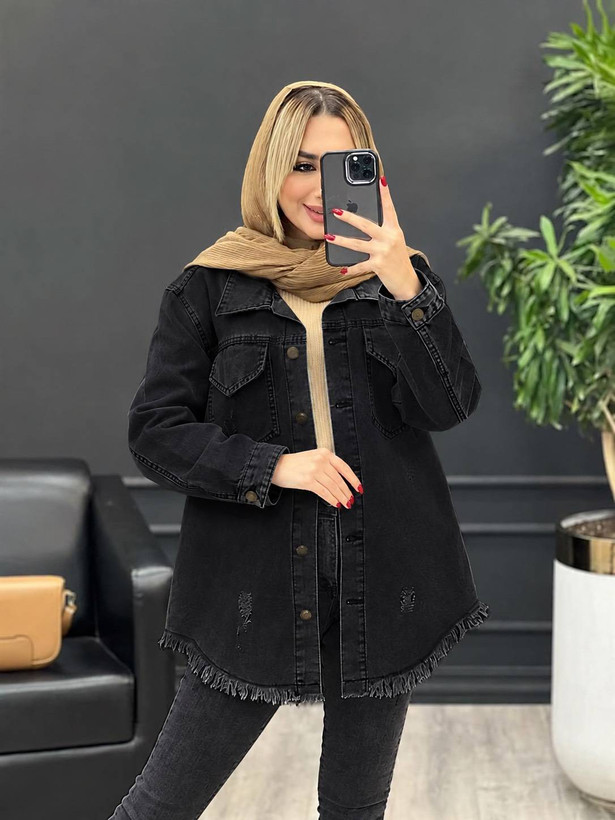 کت جین زنانه بلند rash ✅جنس جین اصلی ۷۰۰ گرمی درجه ۱ ✅ با بهترین کیفیت مستقیما از تولیدی (تک و عمده آرومافشن)