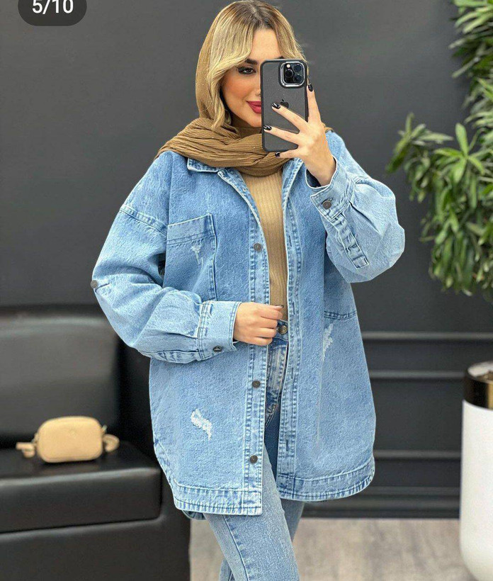 کت جین زنانه بلند rash ✅جنس جین اصلی ۷۰۰ گرمی درجه ۱ ✅ با بهترین کیفیت مستقیما از تولیدی (تک و عمده آرومافشن)