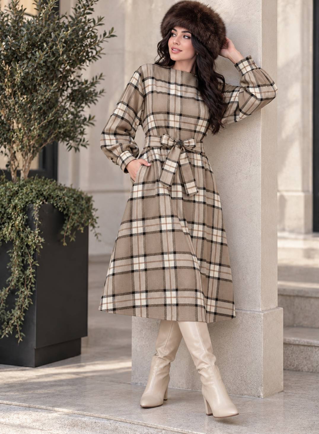 کفتان پشمی موهردار زنانه مدل چهار خانه tet1 ✅ جنس پشمی موهردارضخیم درجه ۱ ✅با بهترین کیفیت مستقیم از تولیدی (فروش تک و عمده)