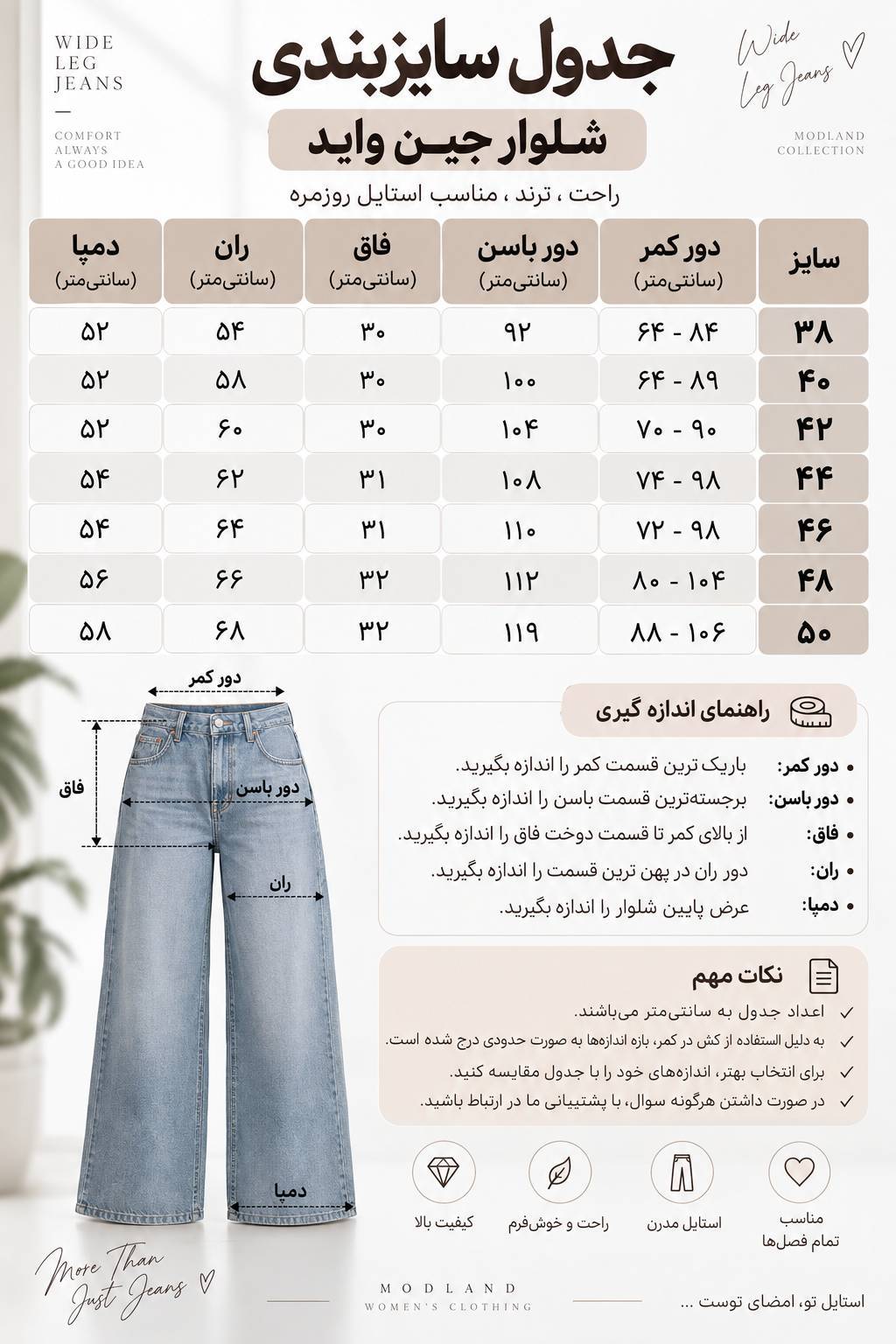 شلوار زنانه مدل بگ جین واید mod✅️جنس جین اصل درجه 1 ✅️با بهترین کیفیت مستقیما از تولیدی (فروش تک و عمده آرومافشن)