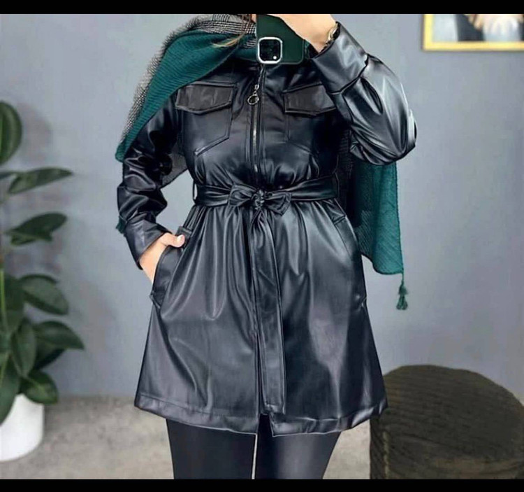 کت زنانه چرم کوتاه rash ✅ جنس چرم تیرکمونی درجه ۱ ✅با بهترین کیفیت مستقیم از تولیدی (فروش تک و عمده)