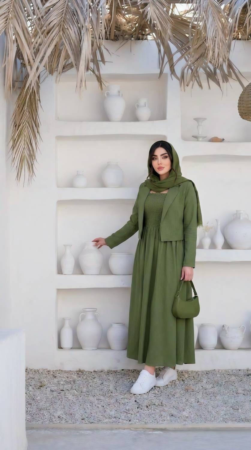 کت وسارفون زنانه مدل نجلا rad✅ جنس کتان گرم بالا درجه ۱ ✅با بهترین کیفیت مستقیما از تولیدی(فروش تک و عمده آرومافشن)
