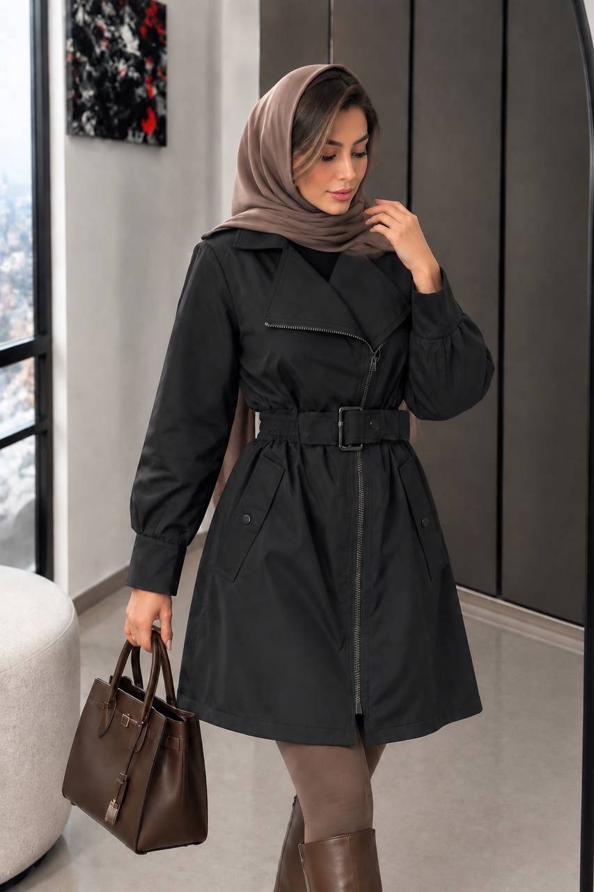 بارانی گرم،شیک و ضد آب زنانه مدل فرانک shad 🌧️جنس سانتانا‌ خارجی ضخیم و اعلا/ آستر دار/water proof درجه ۱ ✅با بهترین کیفیت مستقیم از تولیدی (فروش تک و عمده آرومافشن)