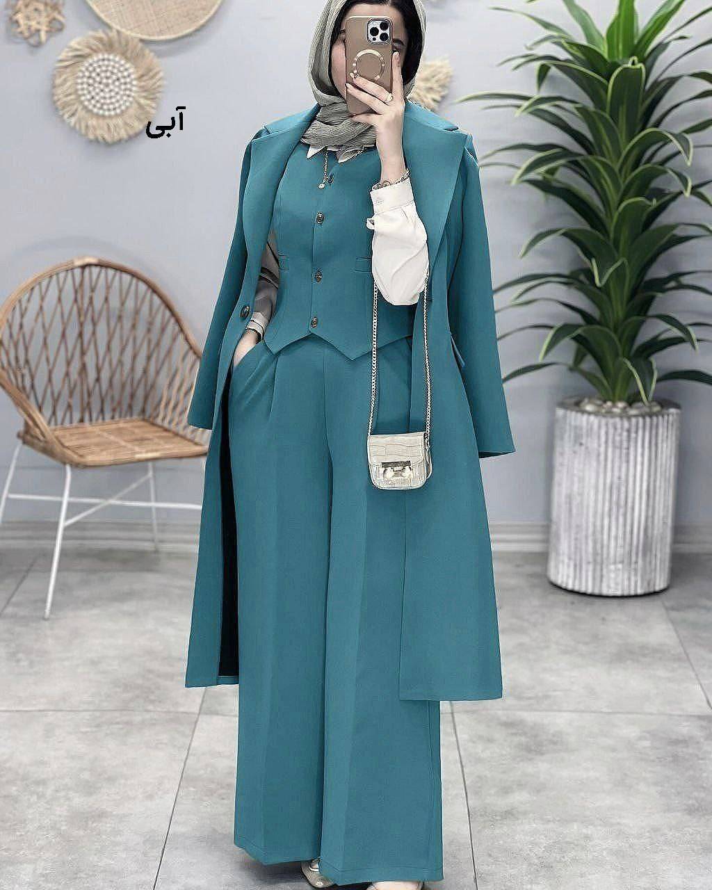 ست سه تکه زنانه مدل فروغ (مانتو ،شلوار ،جلیقه) ane✅جنس کرپ مازراتی کجراه درجه ۱ ✅ بسیار پرفروش با بهترین کیفیت مستقیما از تولیدی ( فروش تک و عمده آرومافشن) ane
