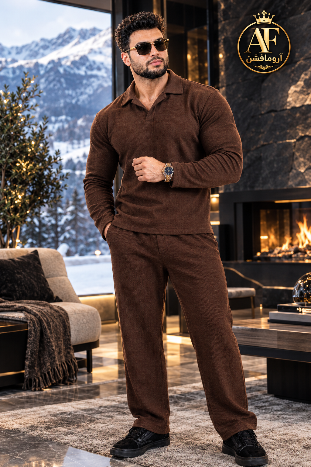 ست بلوز شلوار آستین بلند شیک و جذاب مردانه مدل لارنس یقه مصری زارا ( ZARA) ✅️جنس مراکشی فیتیله‌ای درجه ی 1 apa✅️ با بهترین کیفیت مستقیم از تولیدی( فروش تک وعمده در آروما فشن)