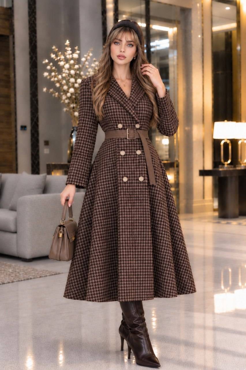 🍂پالتو گرم ، ترند و زیبا زنانه مدل نارین rad✅ جنس پیچازی پشمی گرم بالا درجه ۱ ✅با بهترین کیفیت مستقیم از تولیدی (فروش تک و عمده آرومافشن)