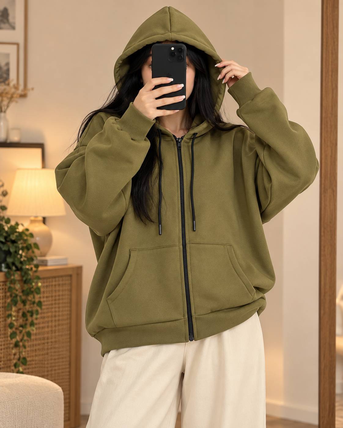 سویشرت گرم شیک و خاص زنانه مدل جلو زیپ 110 Lady ❄️جنس دورس سه نخ داخل کرکی درجه ی 1 ✅با لطافت بالا بهترین کیفیت مستقیما از تولیدی (فروش تک و عمده آرومافشن)