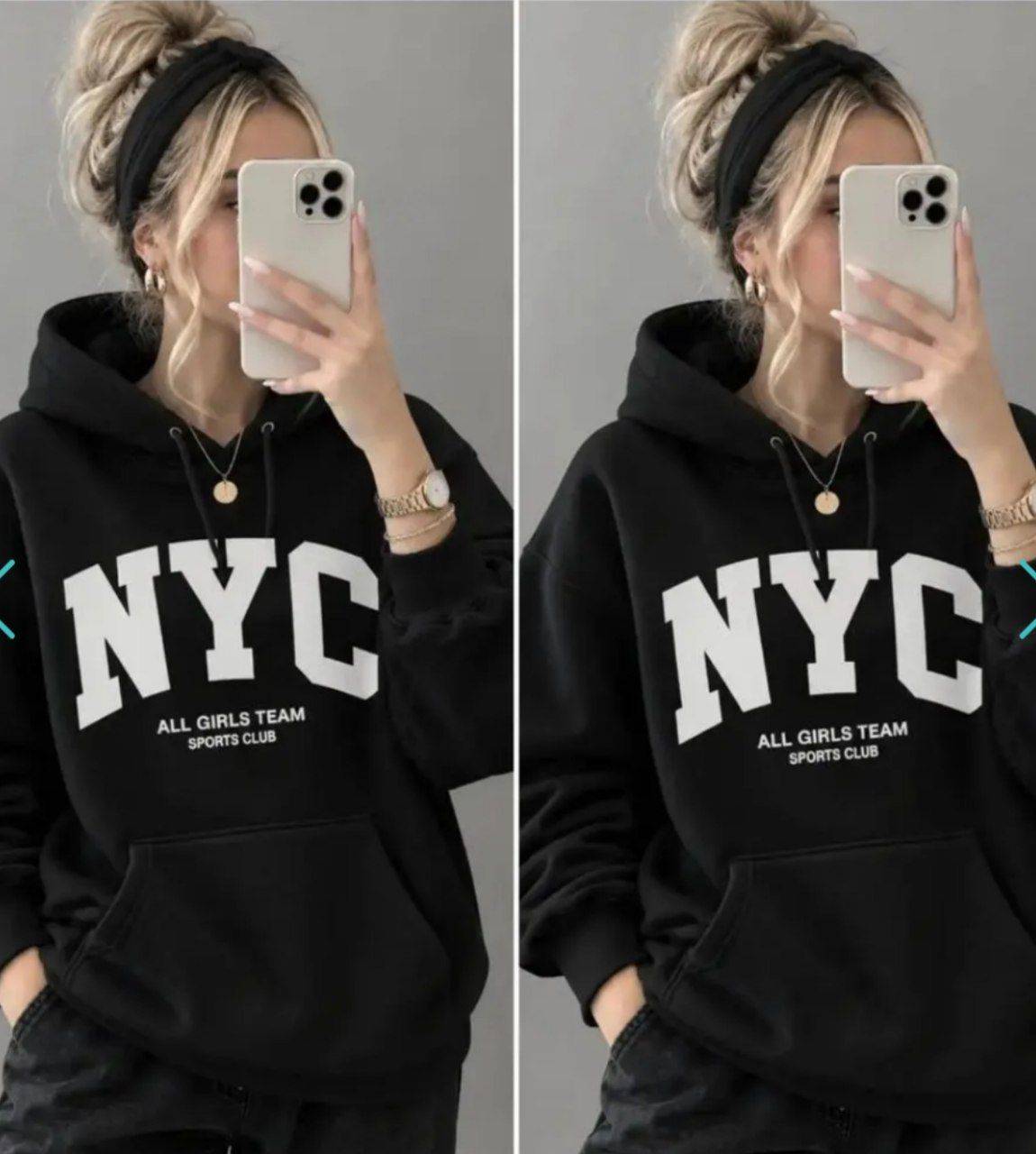 هودی گرم و ترند و شیک مدل NYC✅جنس دوری پنبه سه نخ گرم بالا درجه 1✅️lady با بهترین کیفیت مستقیما از تولیدی (فروش تک و عمده آرومافشن)